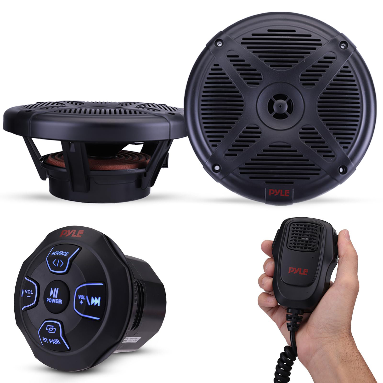 Pyle Marine Bluetooth Receiver Speaker Kit Waterproof Audio