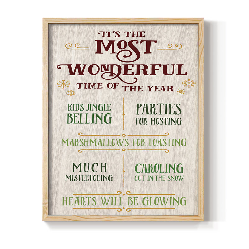 «Most Wonderful», reproduction encadrée - bois massif, Naturel, H 11 po x l 9 po