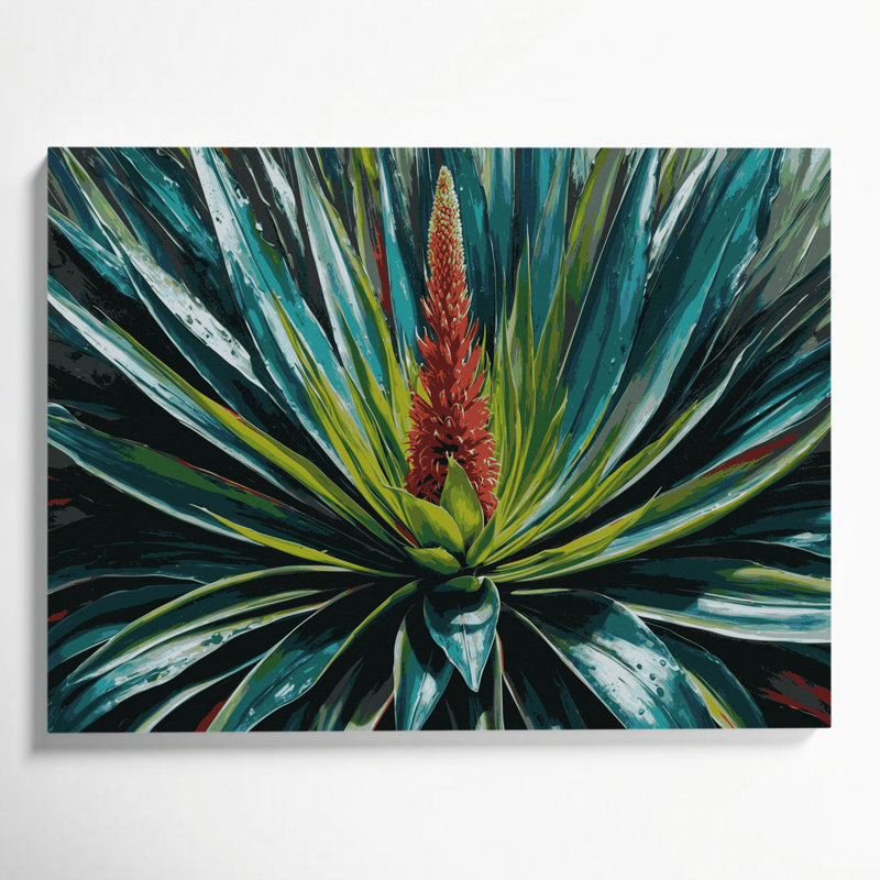 Art mural sur toile Botanical Bromeliad, H 24 po x l 36 po
