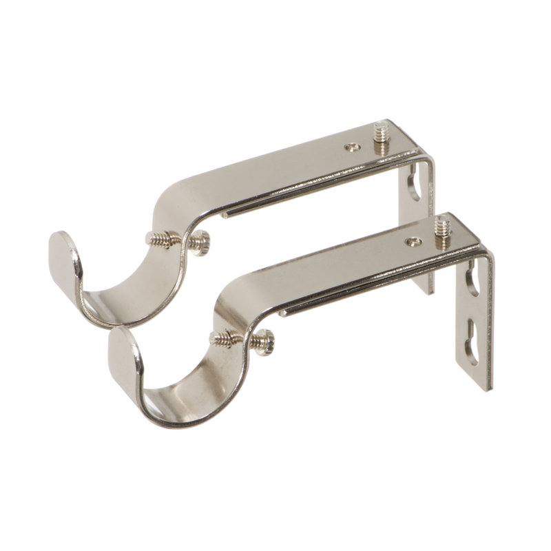  Supports réglables pour tringles à rideaux - pour tringles de 1 ou 1 1/8 pouce. Ensemble de 2 - Nickel brossé, Nickel brossé