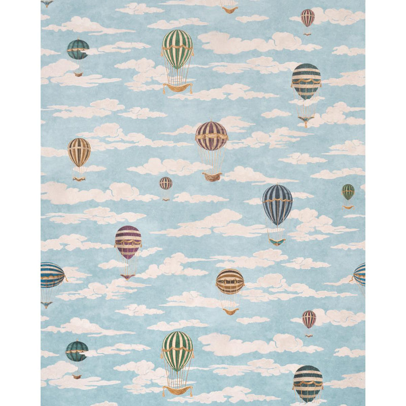 Schumacher X Carl D'Aquino Wallpaper Roll by Carl D’Aquino, Blue