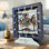 Horloge de bureau carrée en bois 10 pouces avec engrenages mobiles réels (transformable en horloge murale - base amovible) Collection Canada
