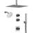  Thermostatic Dual Showerheads System, Ceiling Mount 12" High-Pressure Rainfall Shower Faucet with Handheld Spray-92522938