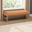 Banc de salle à manger en simili cuir brun clair et finition noyer H 18,18 po x l 46,78 po x P 17,59 po Isaacson
