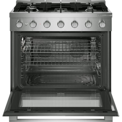 Série 500, cuisinière à gaz 36 po de style industriel, acier inoxydable