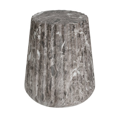 Outdoor Cleme Carved Side Table, Brown