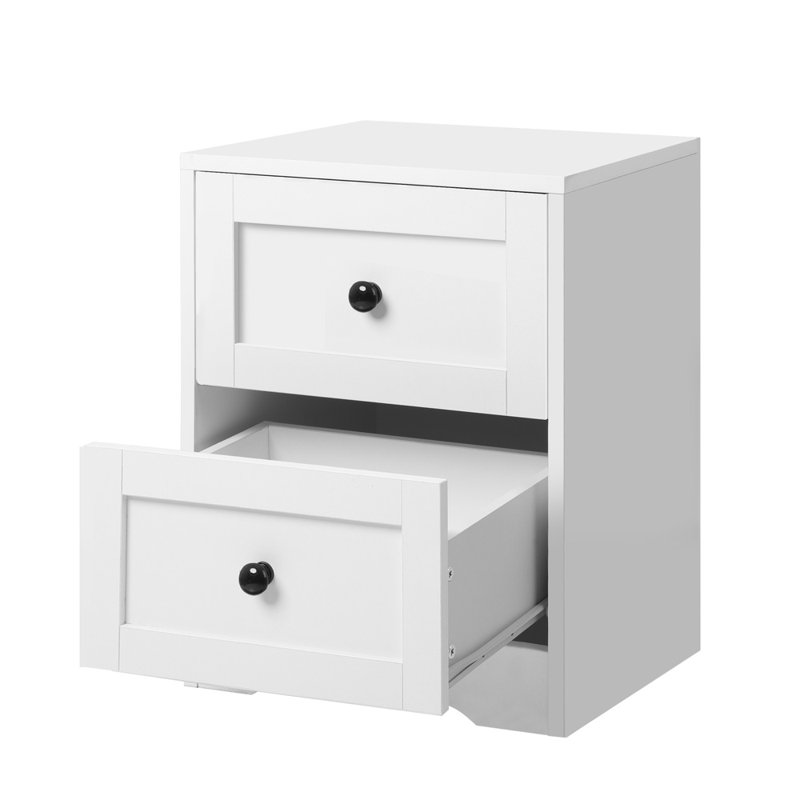 Alejoa 39cm W Manufactured Wood Bedside Table, White