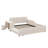 Ilyne Full Size Upholstered Bed, Mother & Child Bed with Bedside Desk and Little Round Stool-1789566884
