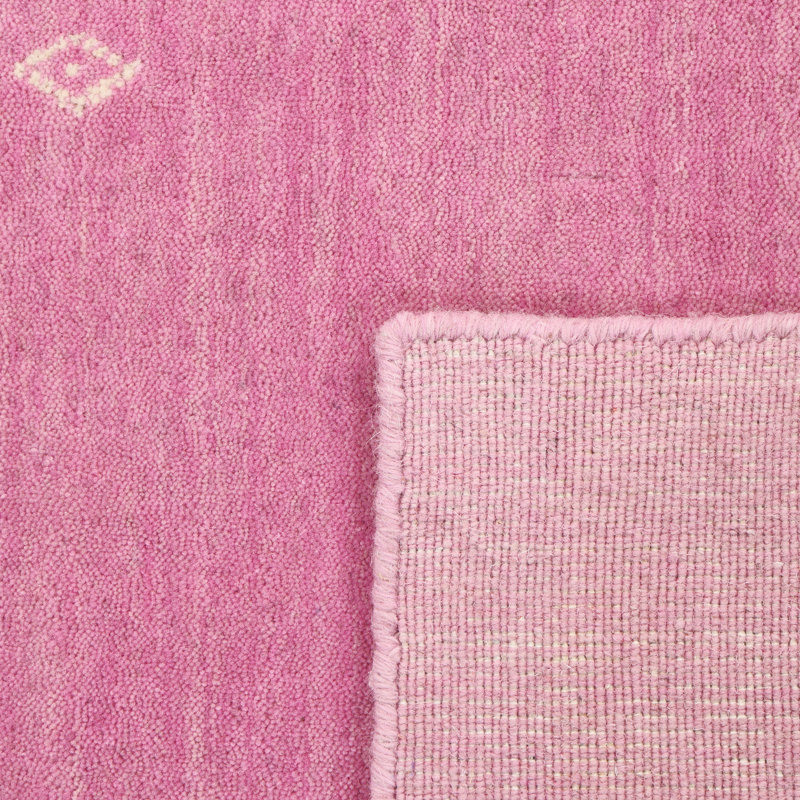 Simi Hand Knotted Cotton/Wool Southwestern Area Rug, Rectangle 3' x 5', Pink