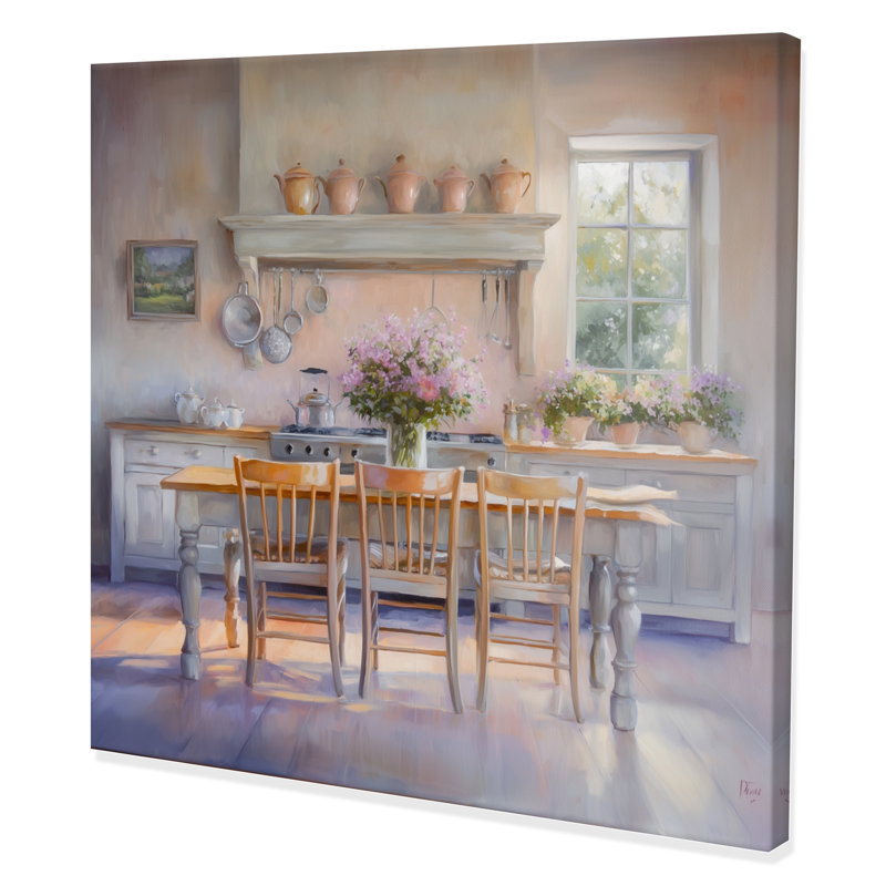 Lavande Bouquet Farmhouse Kitchen II - impression d'art mural de ferme, H 16 po x l 16 po, Toile tendue, Ne s’applique pas