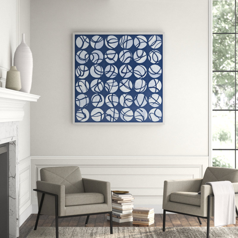 Navy Spheres Print