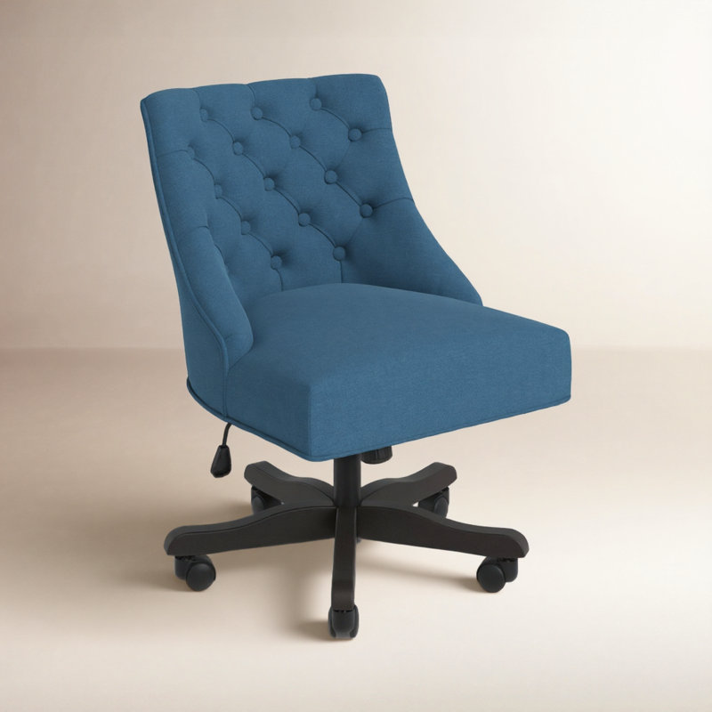 Chaise de travail Barron, Lin bleu marine