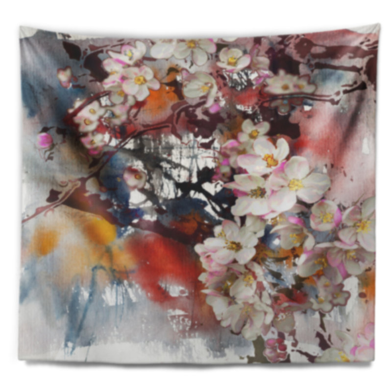 Tapisserie florale florale, H 50 po x l 60 po