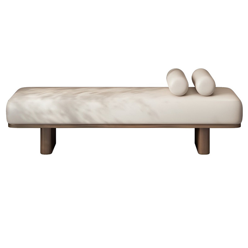 Banc rembourré en similicuir Nickolaos, H 17,71 po x l 70,86 po x P 17,71 po