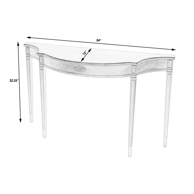 Chester Console Table, 32" H x 54" W x 15" D, Olive Ash Burl