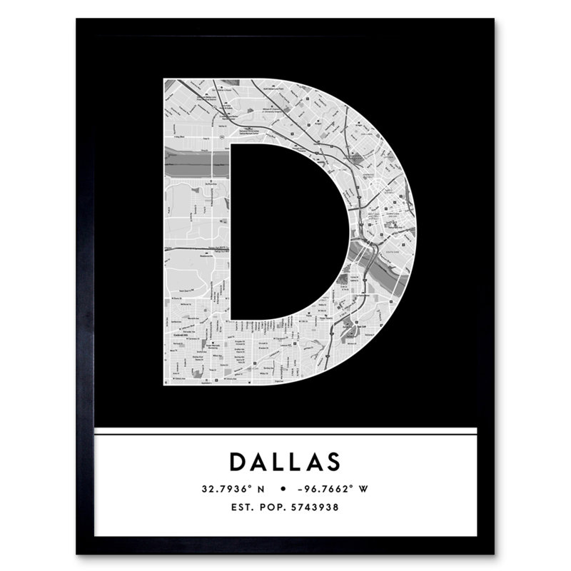 Dallas Texas United States City 1 Piece Single Picture Frame Wall Art