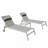 Outdoor Patio Chaise Lounge Set Of 3, Aluminum Pool Lounge Chairs With Side Table And Wheels, PVC-coated polyester Padded Adjustable Recliner All Weather For Poolside, Beach, Yard, Balcony-1755745410