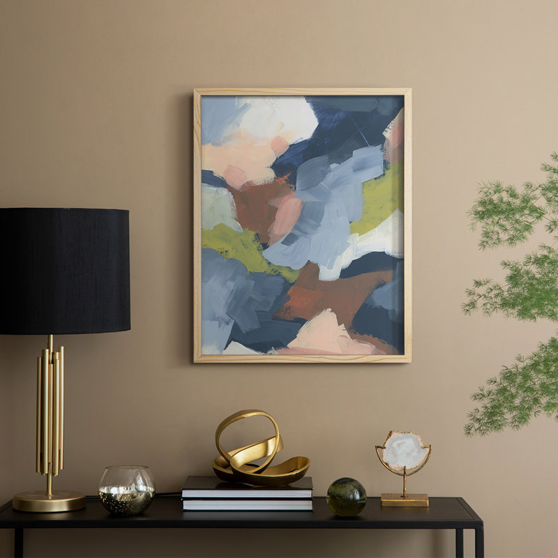 «Soft Indigo Atmosphere II», reproduction encadrée - bois massif, H 11 po x l 9 po