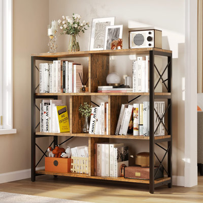 Andaiye 119cm H x 120cm W Metal Etagere Bookcase