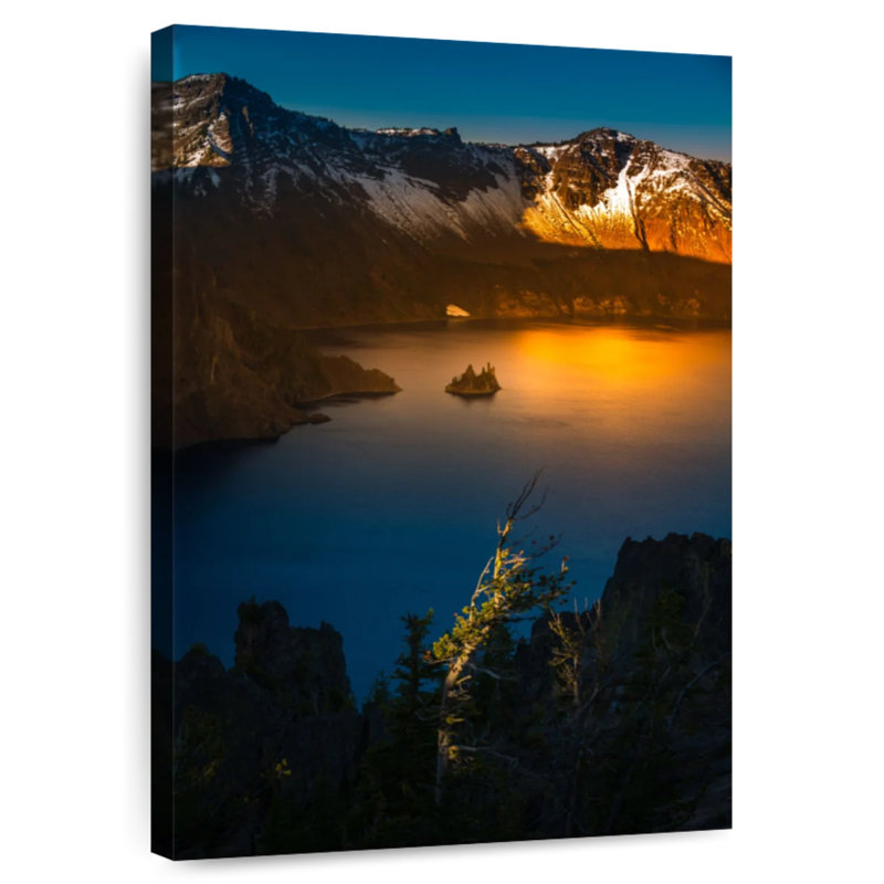 Coucher de soleil sur le lac Alvord Fiery Crater, H 30 po x l 20 po