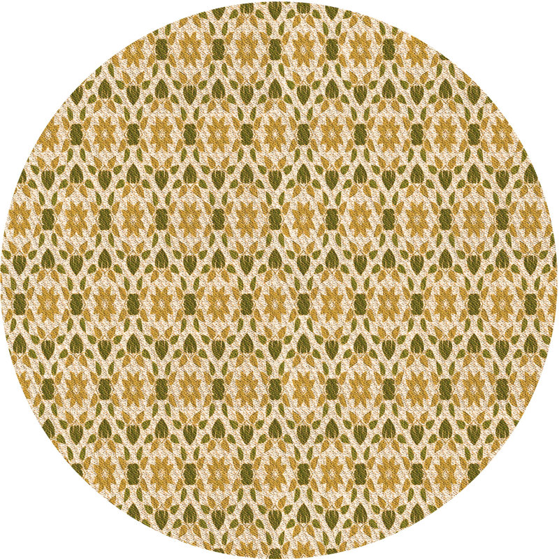 Floral Indoor Rug, Round 6'