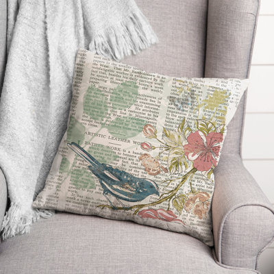 Floral Reversible Throw Pillow