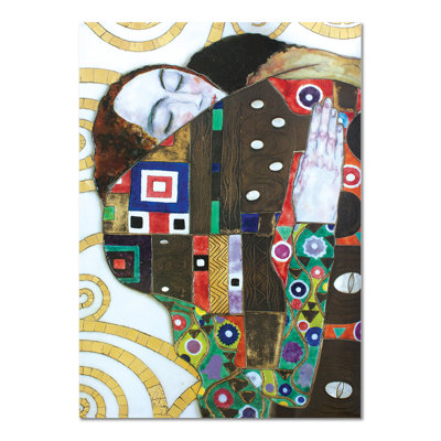Embrace Mosaic by Gustav Klimt - No Frame Painting on Plastic / Acrylic
