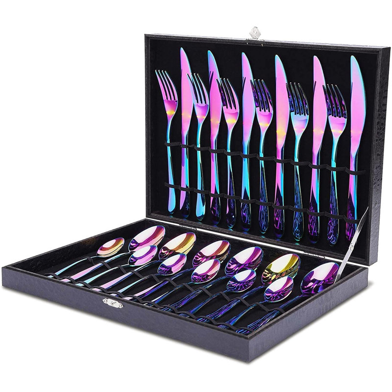 Ophelia & Co. Sarrant 24 Piece Cutlery Set , Service for 6, Rainbow