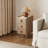Annie Set of Nightstand with solid wood core, faux leather upholstery and engineered marble top, featuring 3 drawers.-1845671525