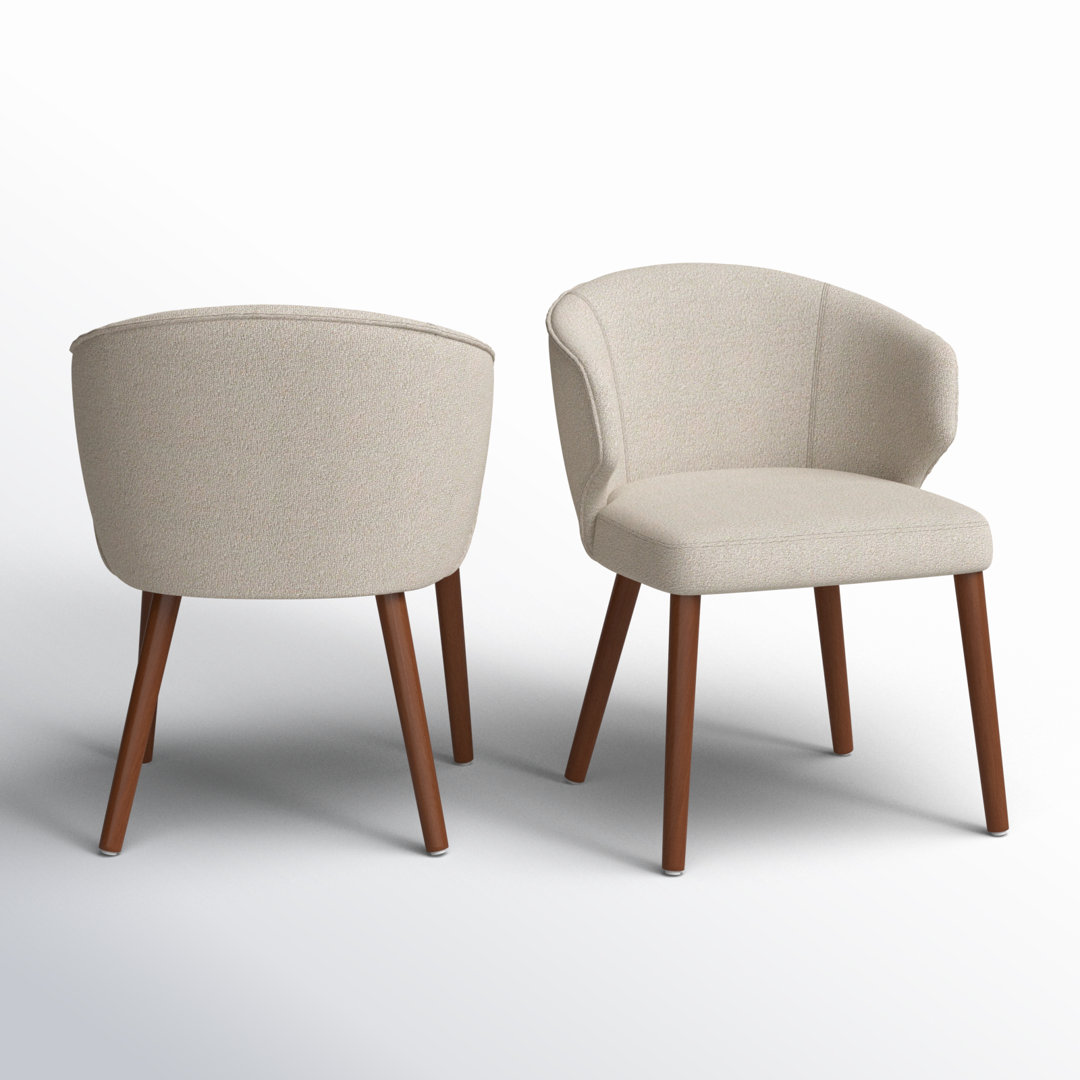 Kanalu Wing Back Side Dining Chair with Solid Wood Legs (Set of 2) George Oliver Upholstery 