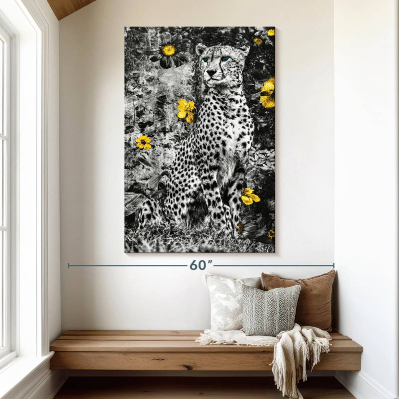 Brampt Cheetah And Flowers Pop, 51" H x 34" W