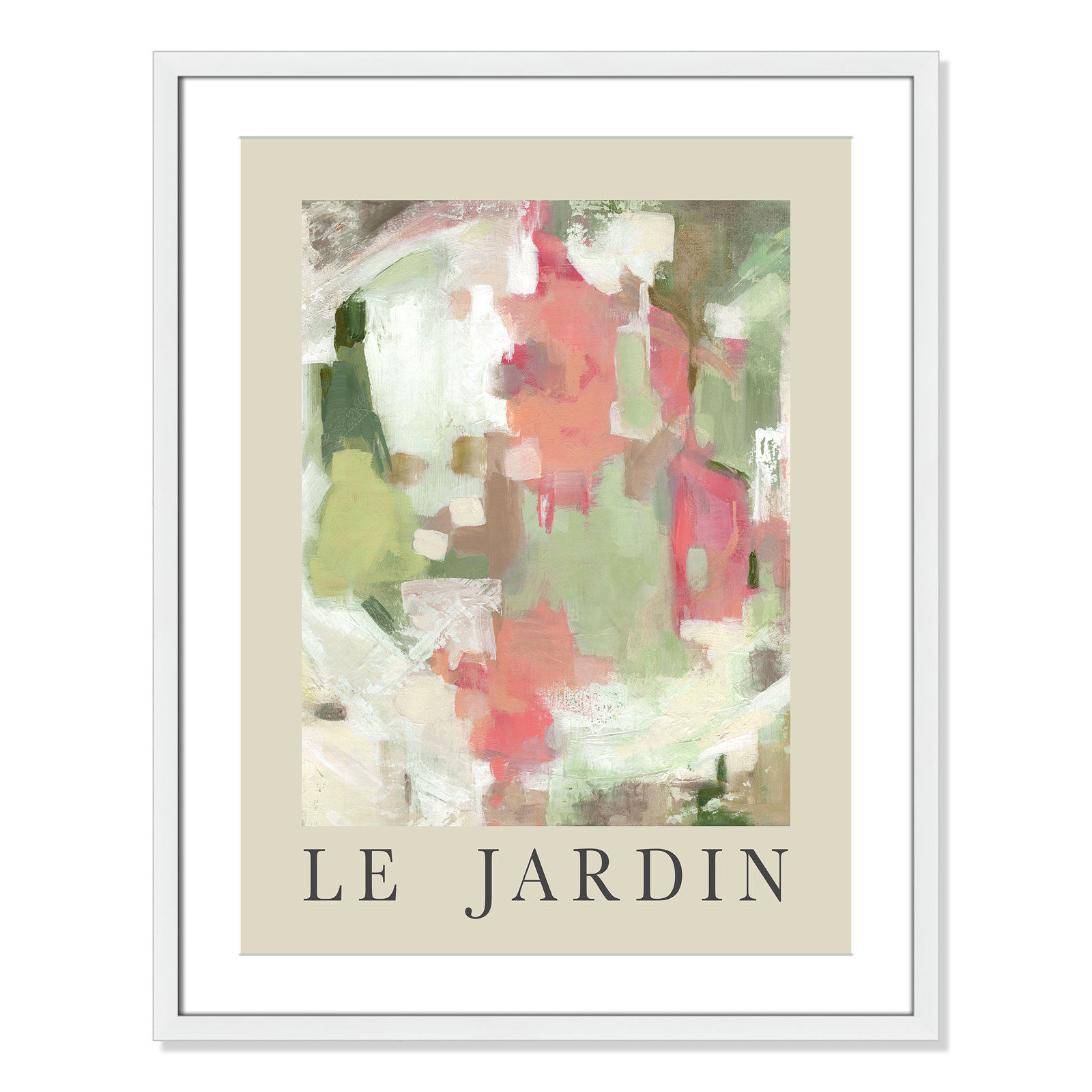 Botanical Poster Collection " Le Jardin " by Carol Robinson, Yes, 29.5" H x 23.5" W x 1.25" D, White Single Picture Frame