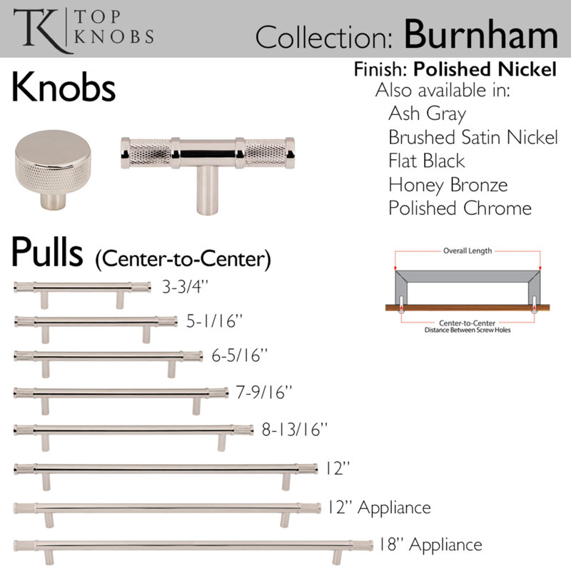 Burnham Bar Pull, Polished Nickel, 5 1/16" Center To Center