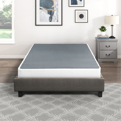 Matelas recouvert de tissu texturé - structure en métal noir, base stable avec structure en tissu, assemblage facile