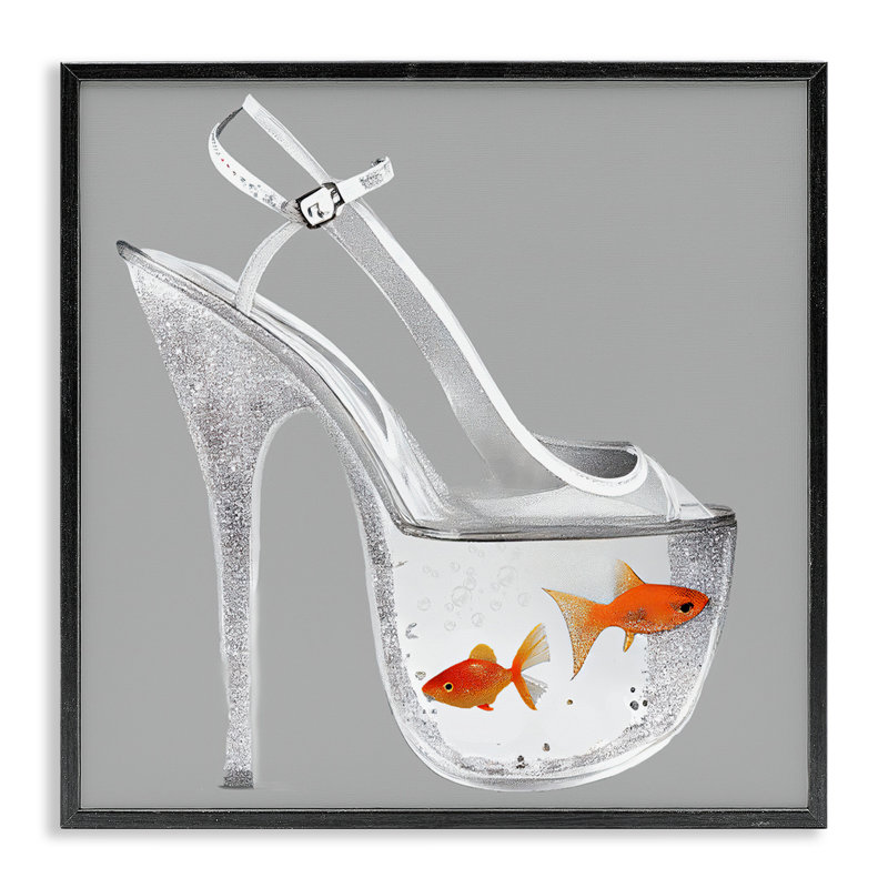 «Sparkle Fish Fashion Goldfish», estampe numérique, conception de Sasha, H 12 po x l 12 po, Giclée encadrée noir minuit