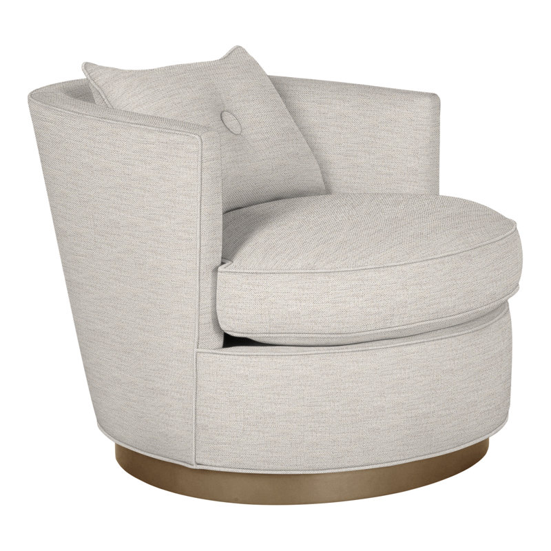 Bernadette By Michael Weiss Swivel Barrel Chair, Impala Linen, Casa Blanca