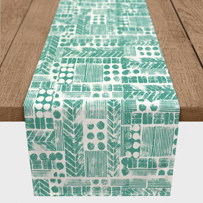 Catharien Rectangle Geometric Polyester Table Runner