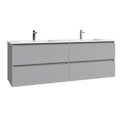 Flora C160D 63.0" Wall Mounted Bathroom Vanity