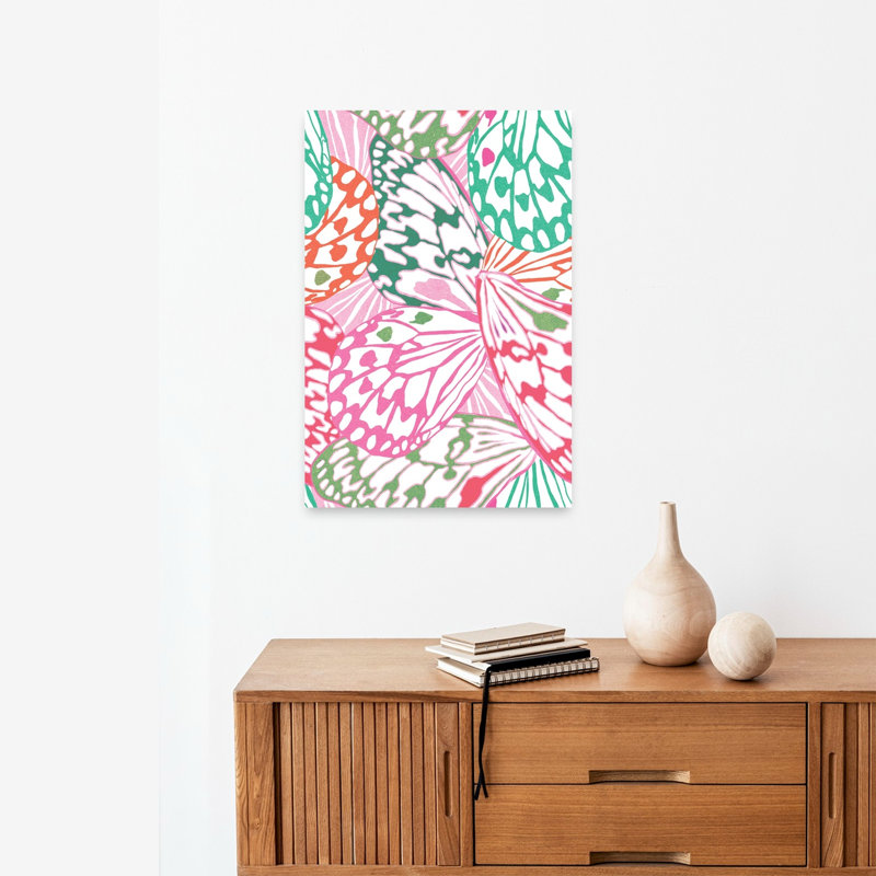 «Vibrant Butterfly Wings», impression d'art abstrait sur un papillon délicat coloré, H 24 po x l 16 po