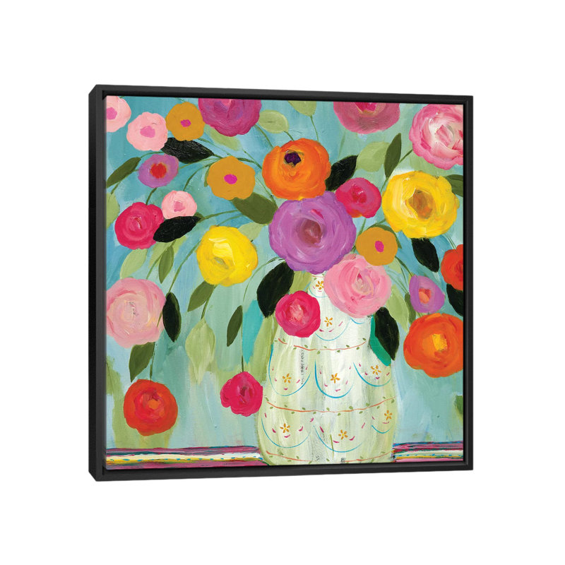 " Fiesta " by Carrie Schmitt, 18" H x 18" W x 1.5" D, Black Framed Canvas, No Mat