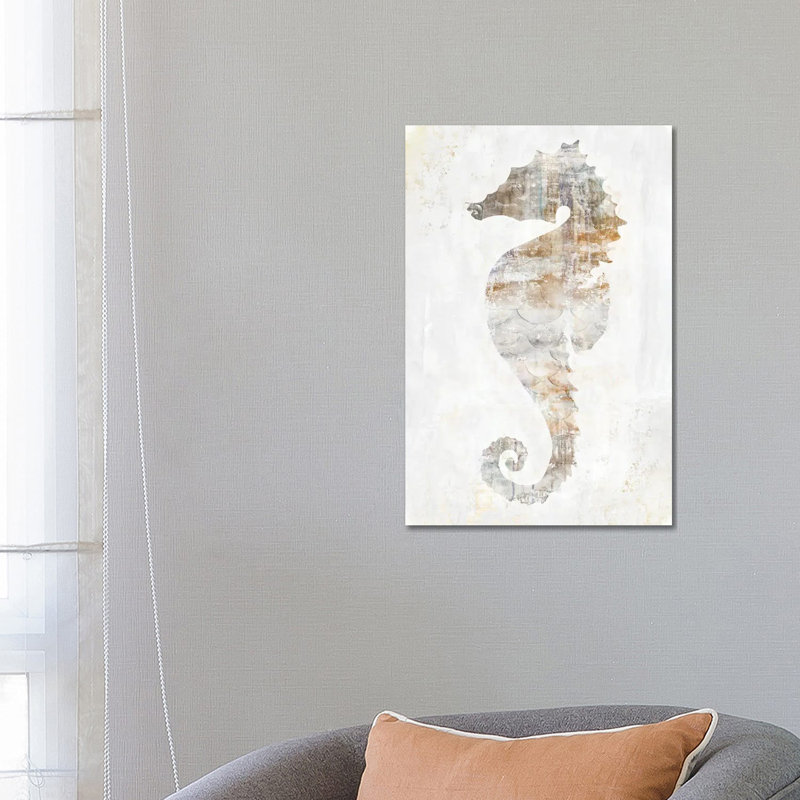 Rustic Seahorse by Eva Watts - Wrapped Canvas Painting, 66.04 cm H x 45.72 cm W x 1.91 cm D