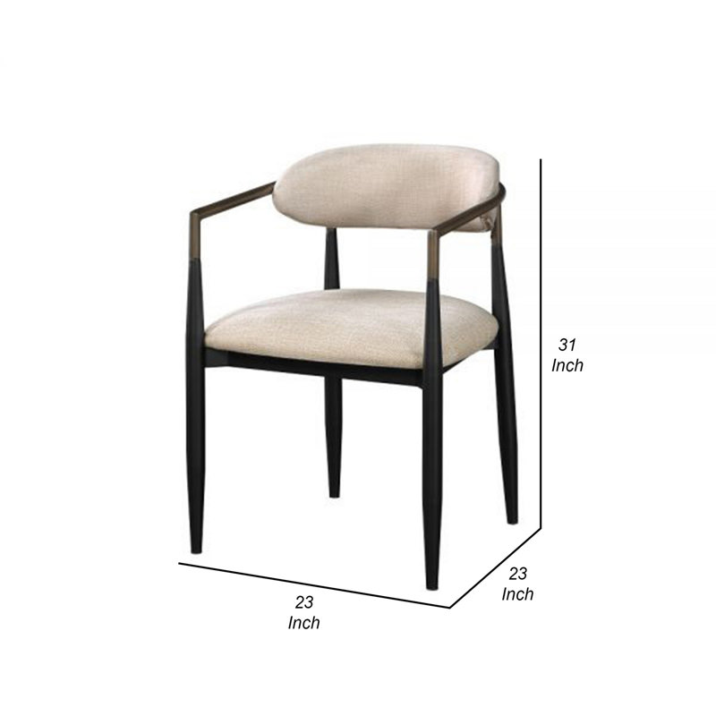 Chaise avec accoudoirs à dossier bas Bojan