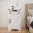 Side Table With Electrical Charging Function - White. Ample Storage, Build Nightstand In White, Rustic Style Station, Storage Compartment, Metal Hinges-118249001