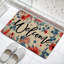 Tapis rouge à motif floral festif, porte avant et terrasse, 24 po x 36 po Festival