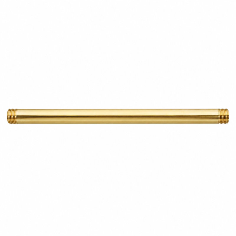 Mamelon droit en fer 16 po x 1/2 po, Nickel poli