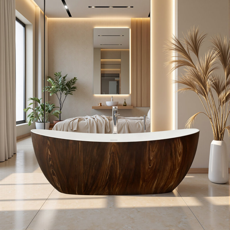67" Solid Surface Freestanding Bathtub