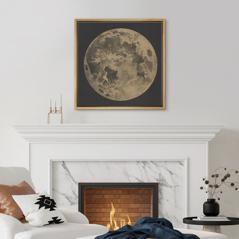 Full Moon, Natural Floater Frame, 24" H x 24" W