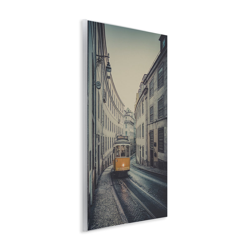 Art mural sur toile paysage urbain de chariot par Erin Marie, H 15 po x l 10 po