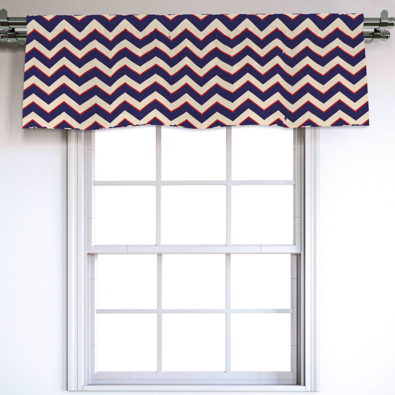 Sateen Chevron Ruffled Window Valance