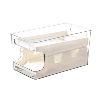 Rack Refrigerator Storage Box Double-layer Automatic Rolling Storage Rack Transparent Cola Beer Can Organizing Storage Box